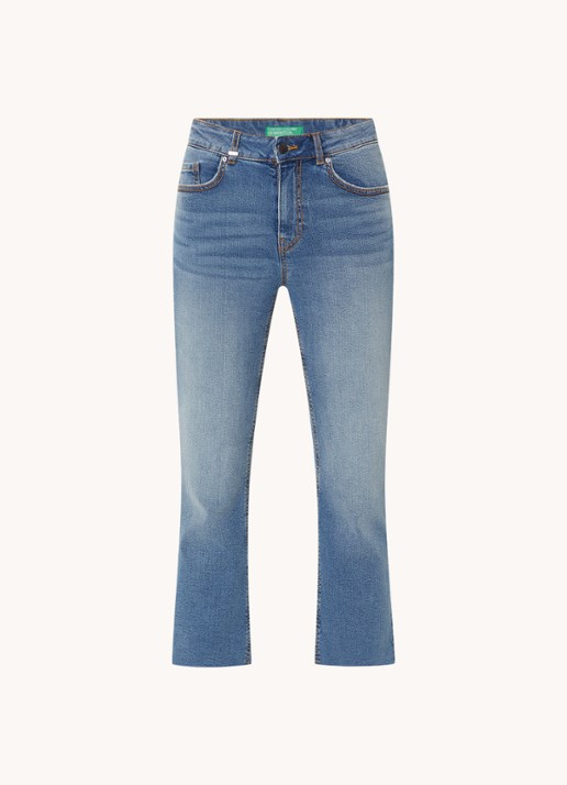 Benetton Mid waist cropped bootcut jeans met steekzakken - voorkant 3 jeans