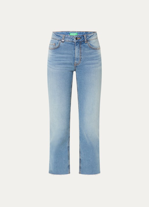 Benetton Mid waist cropped bootcut jeans met steekzakken - voorkant 5 jeans