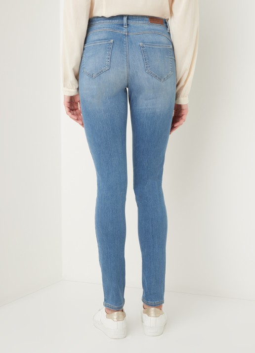 Benetton Mid waist skinny jeans met stretch - achterkant 5 indigo