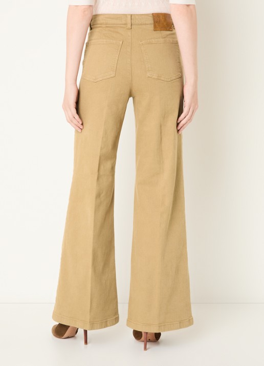 Benetton Mid waist wide fit jeans met gekleurde wassing - achterkant 3 camel