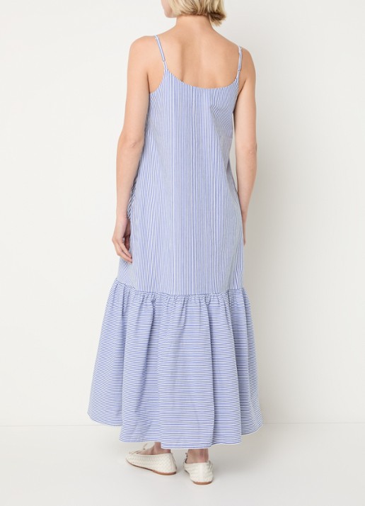 Benetton Midi jurk met streepprint - achterkant 3 blauw