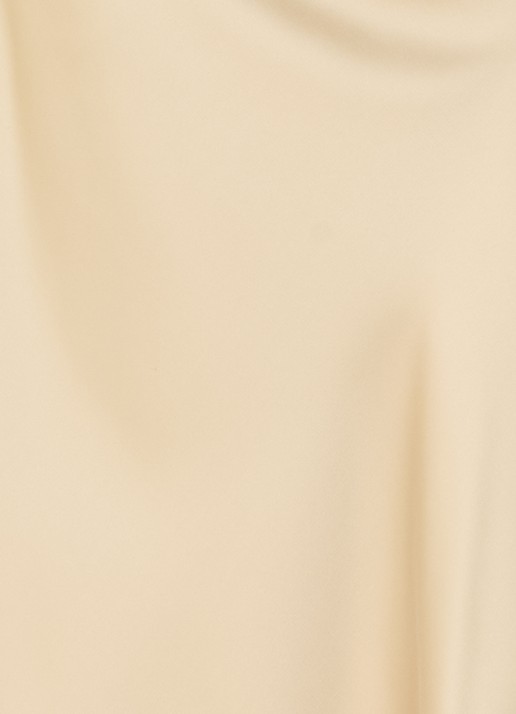Benetton Midi rok van satijn met elastische band - detail 2 camel