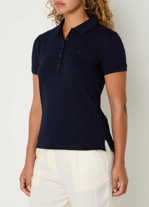 Benetton Polo met logo - detail blauw