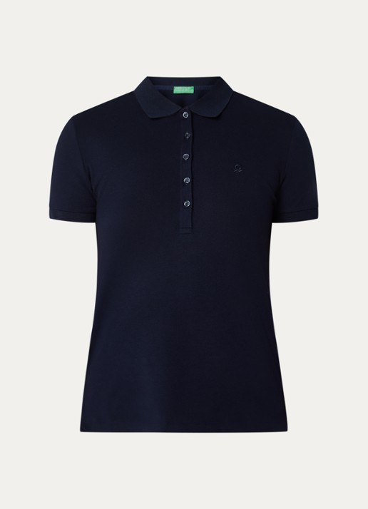 Benetton Polo met logo - voorkant 2 blauw