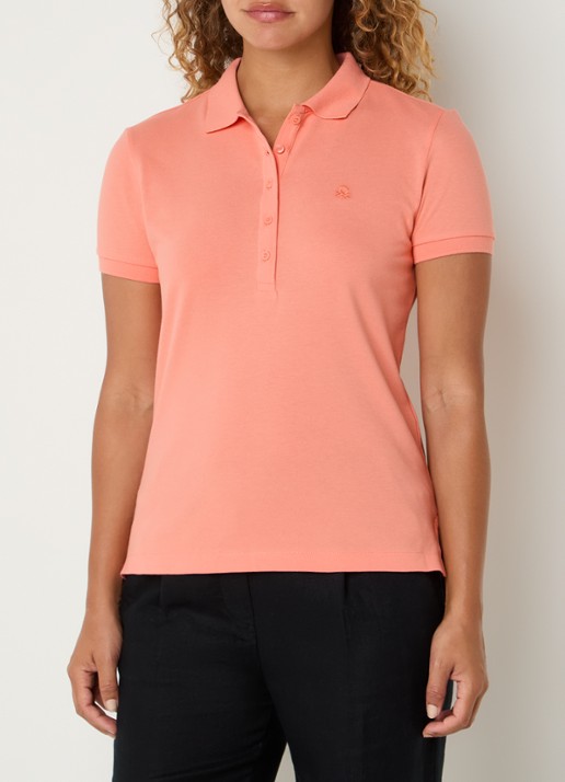 Benetton Polo met logo - detail 3 abrikoos