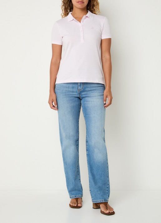Benetton Polo met logo - voorkant 2 lichtroze