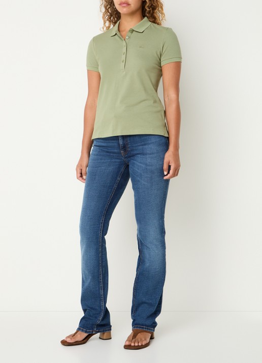 Benetton Polo met logo - voorkant 3 lindegroen