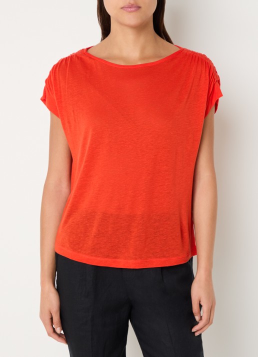 Benetton Semi-transparant T-shirt met ruches