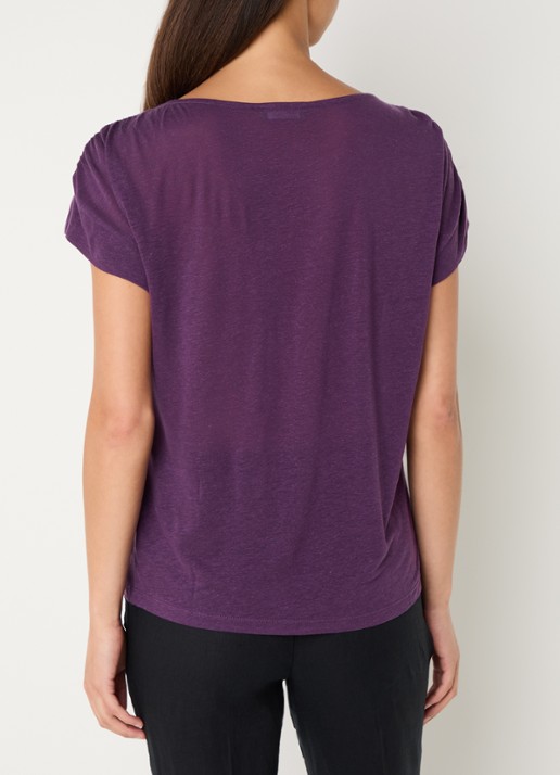 Benetton Semi-transparant T-shirt met ruches - achterkant 4 paars