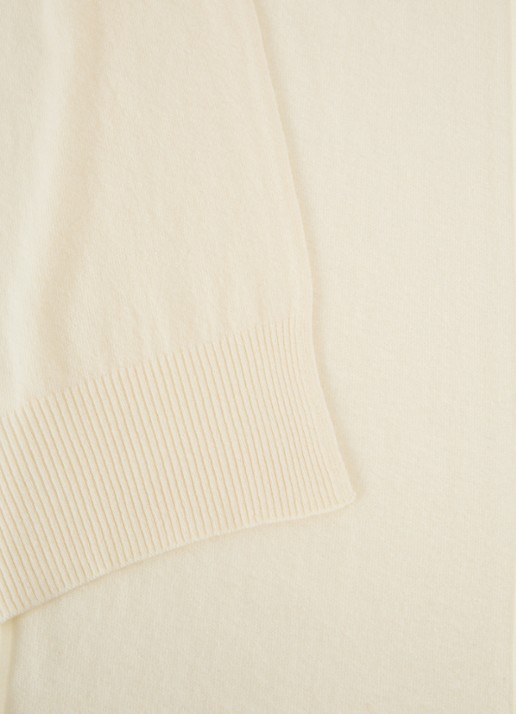 Benetton Sjaal van scheerwol 190 x 30 cm - detail 2 creme