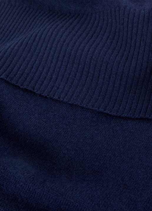 Benetton Sjaal van scheerwol 190 x 30 cm - detail 2 donkerblauw