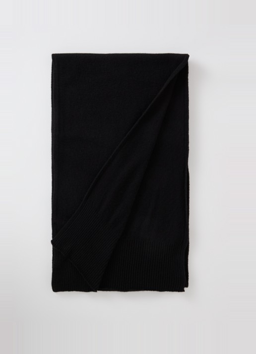 Benetton Sjaal van scheerwol 190 x 30 cm - voorkant zwart