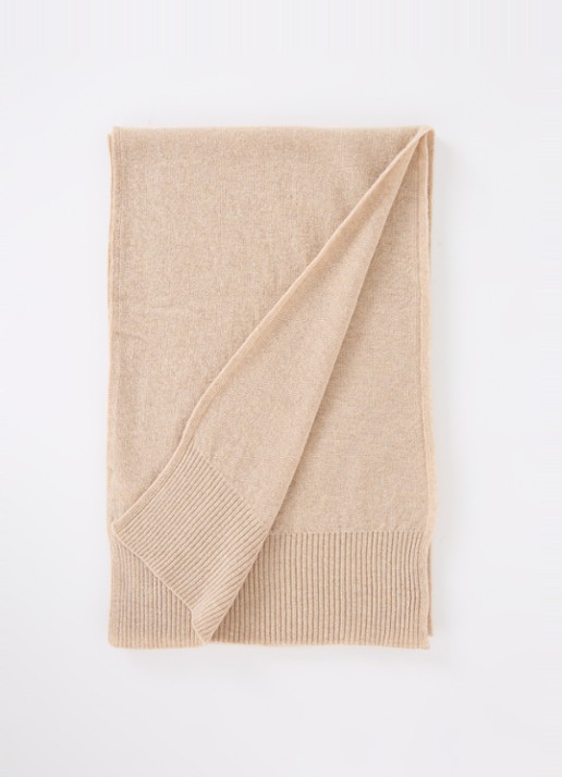 Benetton Sjaal van scheerwol 190 x 30 cm - voorkant 3 beige