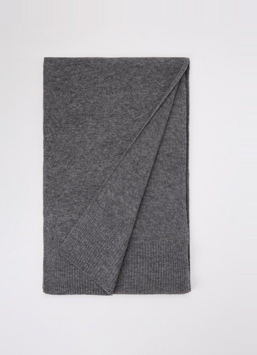 Benetton Sjaal van scheerwol 190 x 30 cm - voorkant 3 donkergrijs