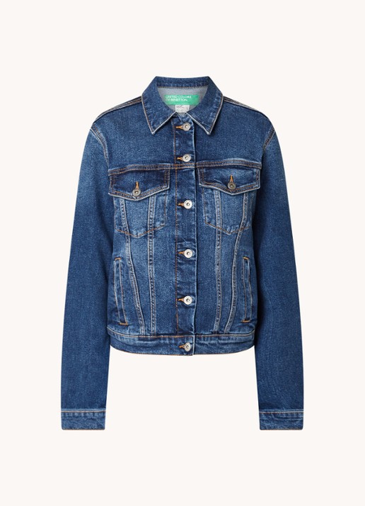 Benetton Spijkerjas met borstzakken - voorkant indigo