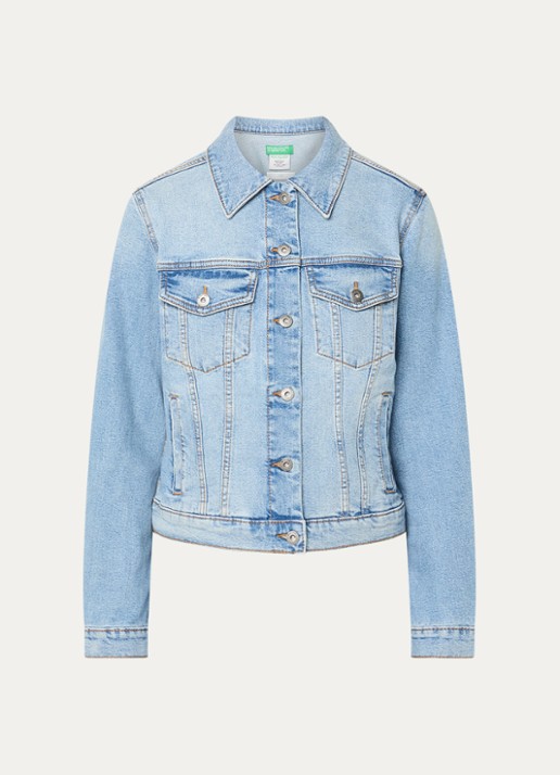 Benetton Spijkerjas met borstzakken - voorkant 2 lichtblauw
