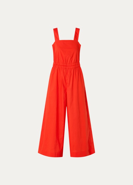 Benetton Straight fit jumpsuit met steekzakken - voorkant 3 koraalrood