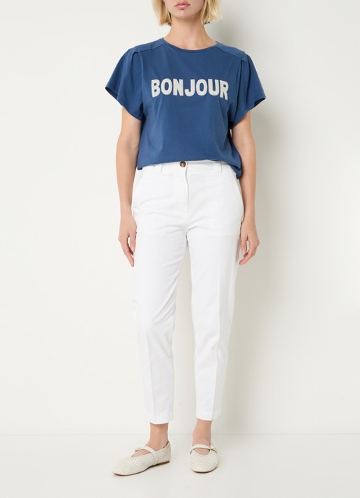 Benetton T-shirt met borduring - voorkant 4 indigo