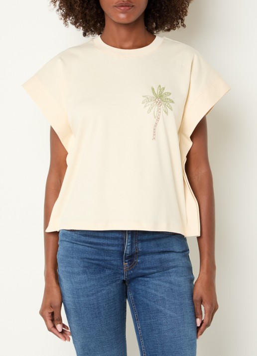 Benetton T-shirt met kralendecoratie