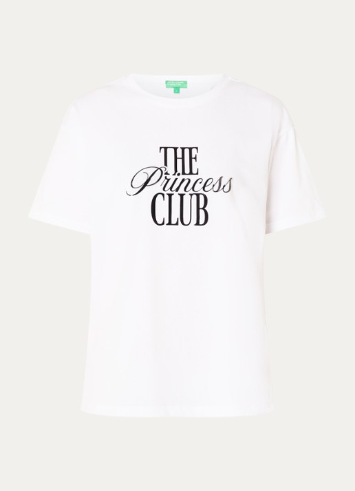 Benetton T-shirt met print - voorkant 3 wit