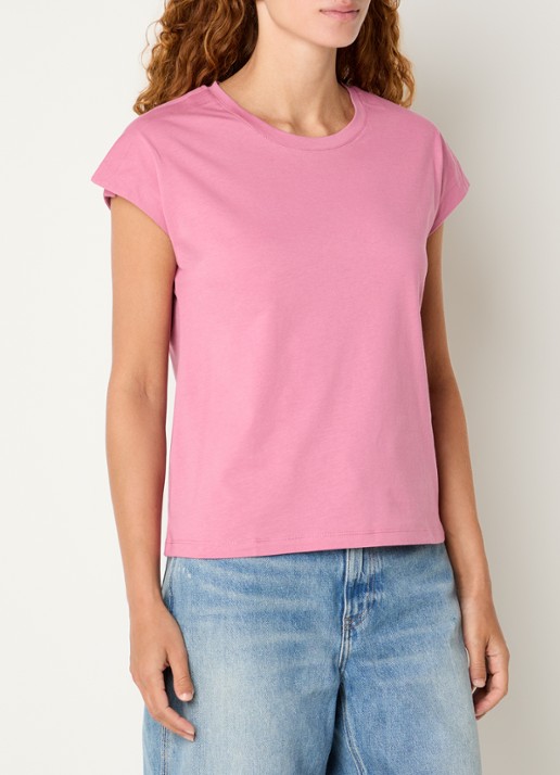 Benetton T-shirt met ronde hals en split