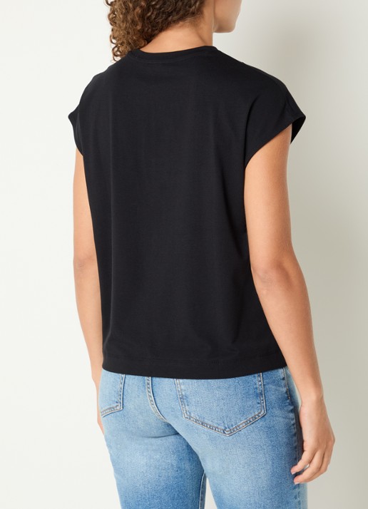Benetton T-shirt met ronde hals - achterkant 3 zwart