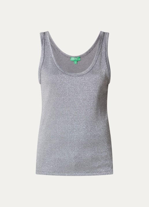 Benetton Tanktop met lurex - voorkant 3 grijs