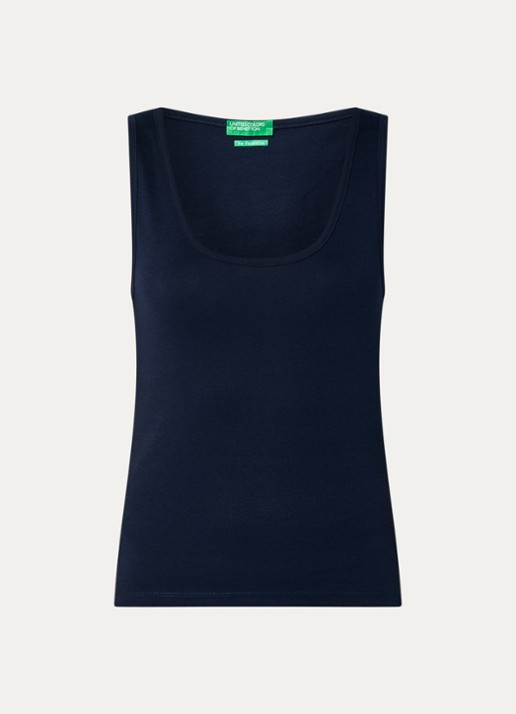 Benetton Tanktop met stretch - voorkant donkerblauw