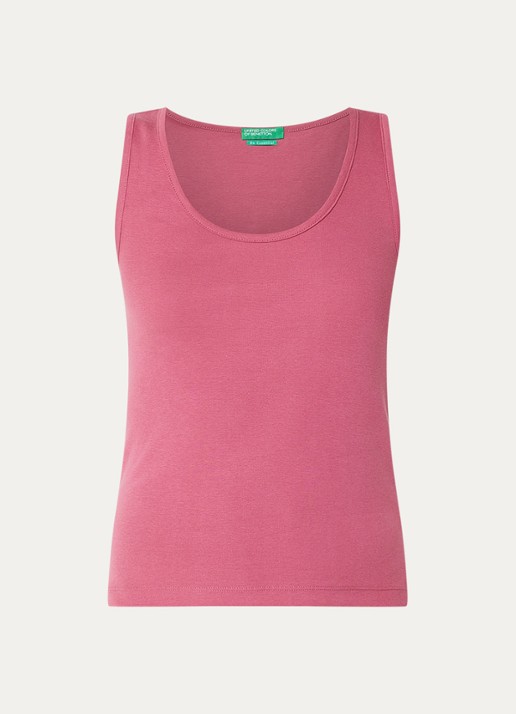 Benetton Tanktop met stretch - voorkant 2 donkerroze