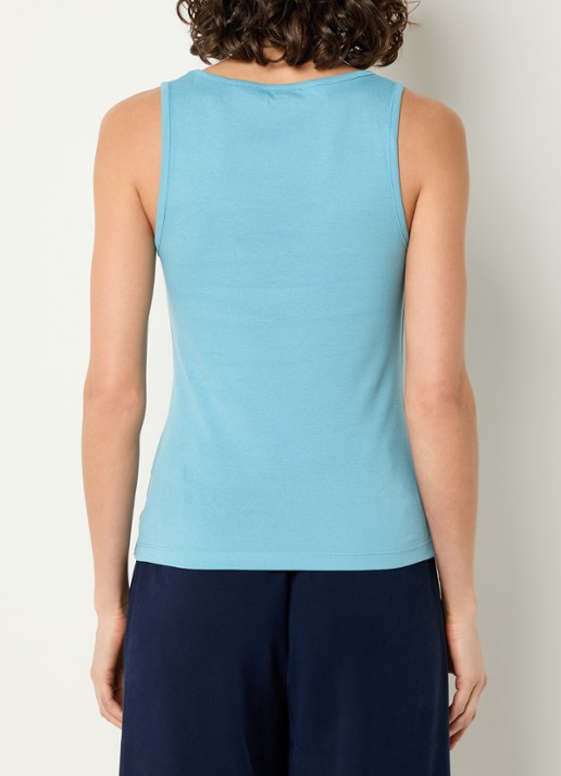 Benetton Tanktop met stretch - achterkant 2 aquablauw