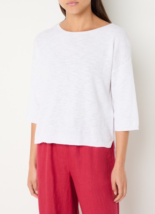 Benetton Top in linnenblend met boothals