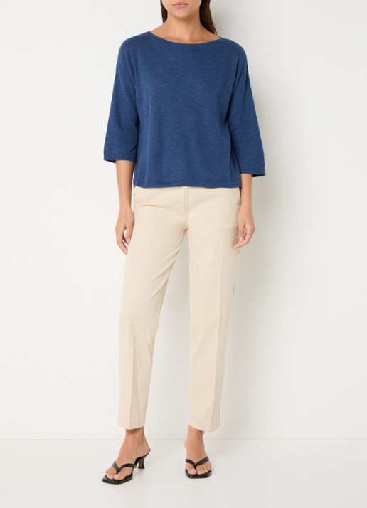 Benetton Top in linnenblend met boothals - voorkant 2 jeans