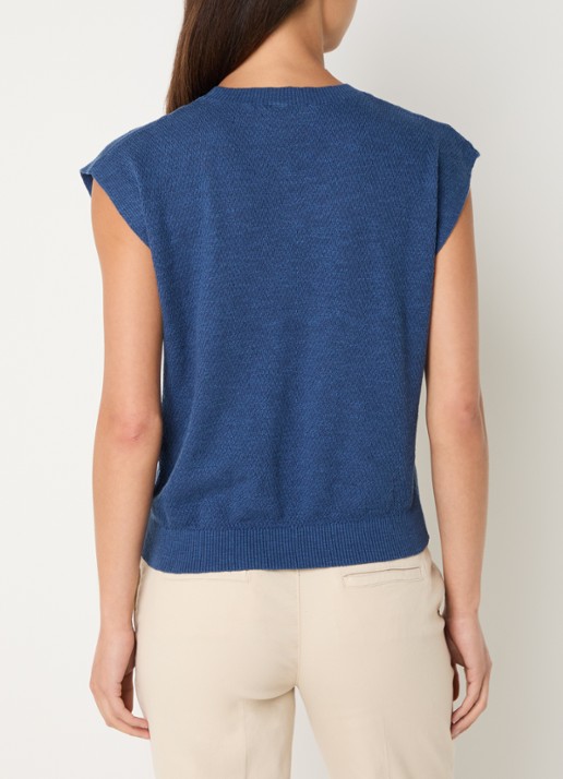Benetton Top in linnenblend met ronde hals - achterkant jeans