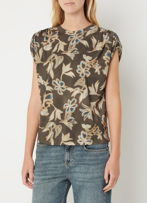 Benetton Top met print en ronde hals