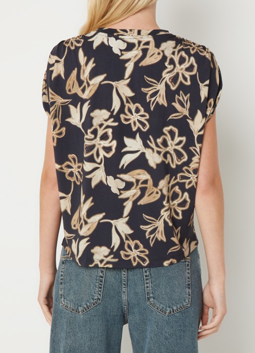Benetton Top met print en ronde hals - achterkant 2 zwart