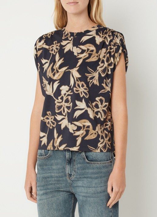 Benetton Top met print en ronde hals