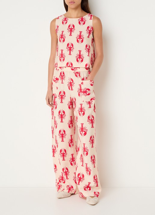 Benetton Top met print - voorkant 3 rood