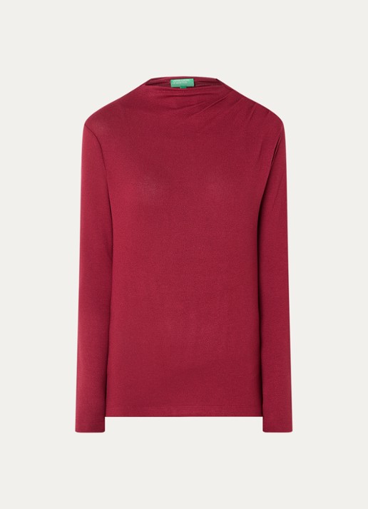 Benetton Trui met boothals - voorkant 2 donkerrood