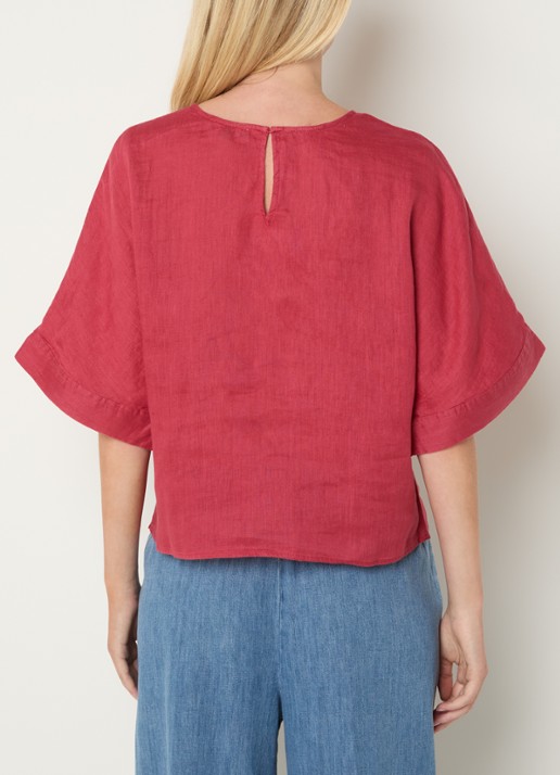 Benetton Tuniek met ronde hals - achterkant kersenrood