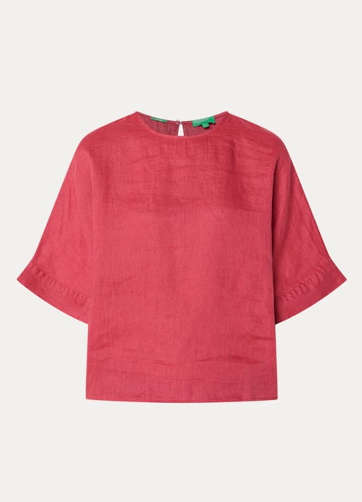 Benetton Tuniek met ronde hals - voorkant 3 kersenrood