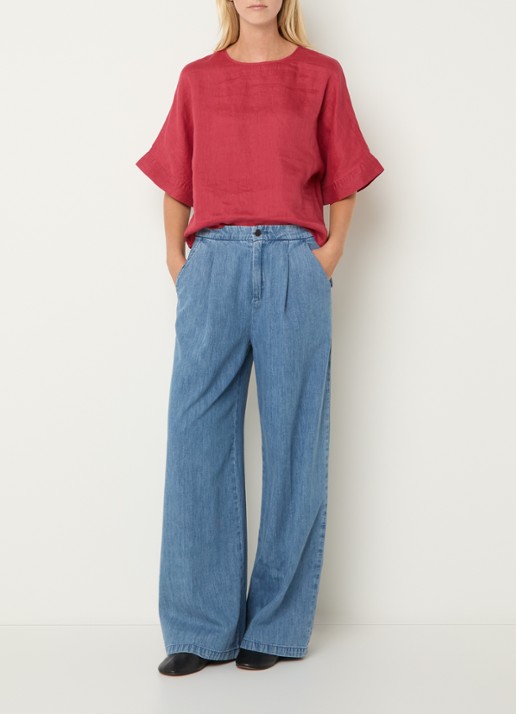 Benetton Tuniek met ronde hals - voorkant 4 kersenrood
