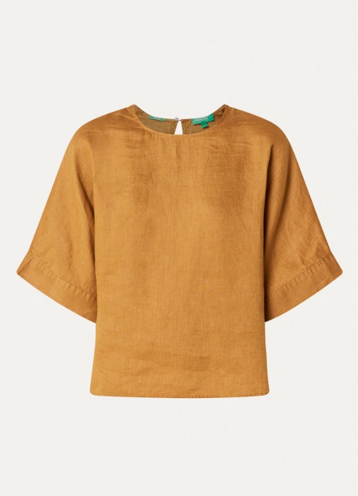 Benetton Tuniek met ronde hals - voorkant 2 mosterd