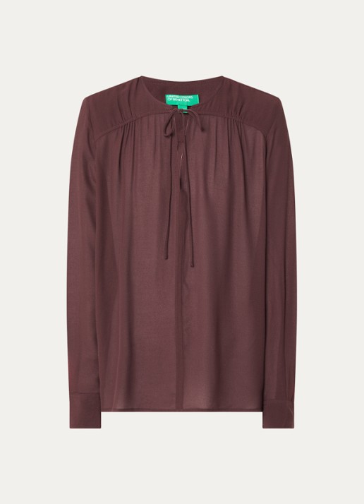 Benetton Tuniek met V-hals - voorkant aubergine