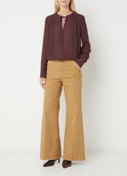 Benetton Tuniek met V-hals - voorkant 2 aubergine