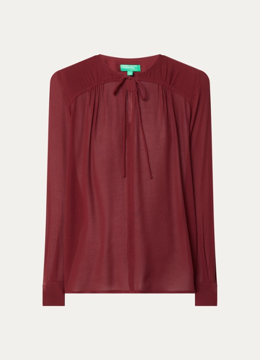 Benetton Tuniek met V-hals - voorkant 3 cranberryrood