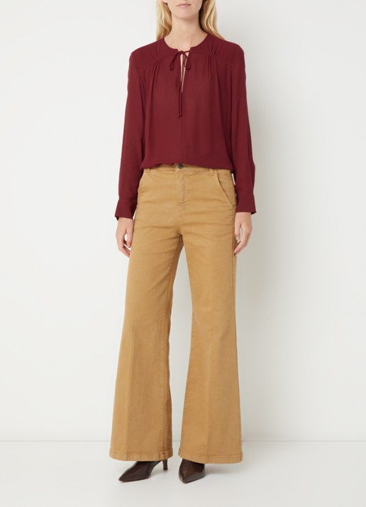 Benetton Tuniek met V-hals - voorkant 4 cranberryrood