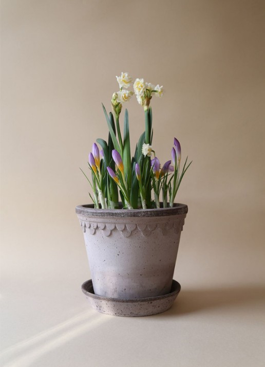 Bergs Potter Københavner Raw bloempot voor binnen Ø18 cm - voorkant 3 grijs