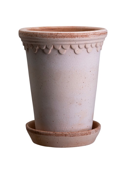 Bergs Potter Københavner bloempot voor binnen en buiten Ø10 cm - voorkant donkerbeige