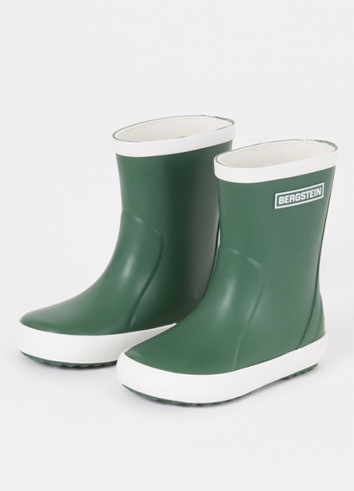 Bergstein Classic regenlaars met logo - voorkant 4 legergroen