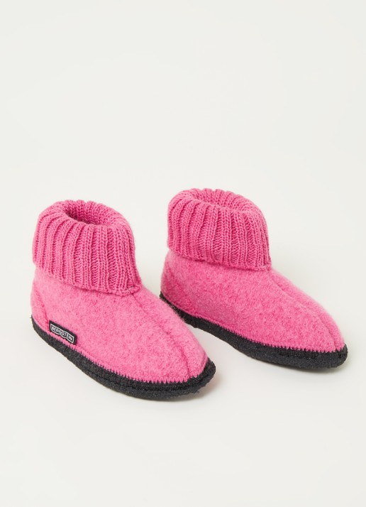Bergstein Cozy pantoffel van wol - voorkant 4 roze